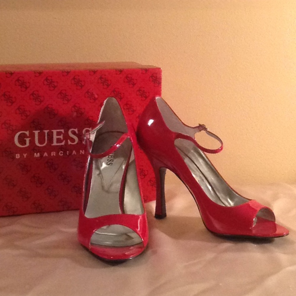Red Patent Leather Guess Heels